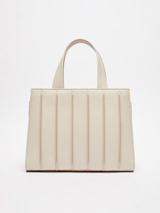 Кремовая сумка Max Mara кожаная: фото 2 - Invogue