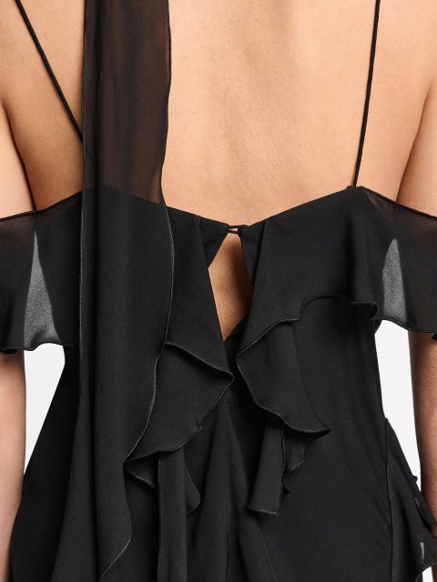 Черный топ Dorothee Schumacher шелковый: фото 6 - Invogue