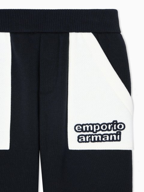 Біло-сині кофта, штани EMPORIO ARMANI KIDS з бавовни: фото 4 - Invogue