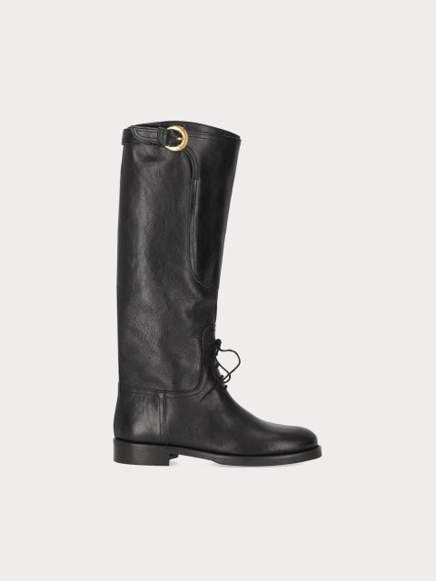 Чорні чоботи WEEKEND MAX MARA зі шкіри: фото - Invogue