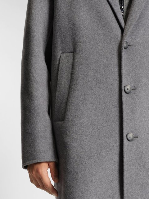 Серое пальто BOSS из шерсти: фото 5 - Invogue