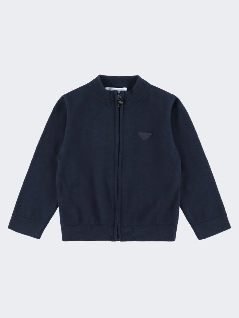 Темно-синя кофта EMPORIO ARMANI KIDS з бавовни та вовни: фото - Invogue