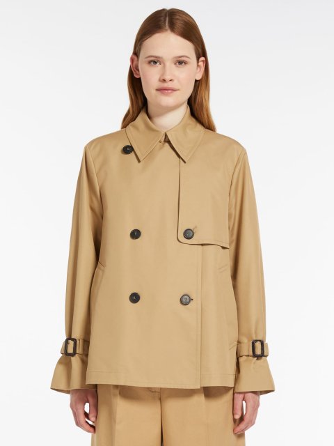 Бежевий короткий плащ WEEKEND MAX MARA: фото 1 - Invogue