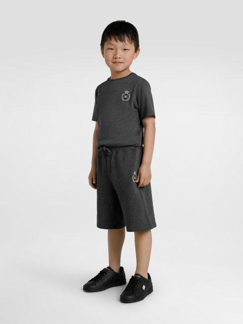 Чорні кеди DOLCE&GABBANA KIDS зі шкіри: фото 1 - Invogue