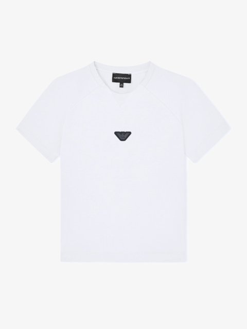 Футболка з щільного бавовняного джерсі з вишивкою Eagle Emporio Armani Kids: фото - Invogue