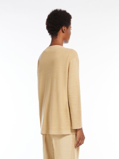 Золотий светр Max Mara з льону та шовку: фото 3 - Invogue