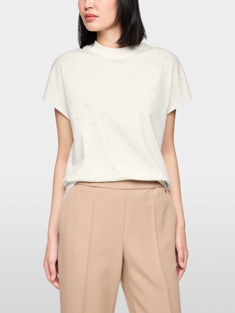 Футболка Marc Cain с коротким рукавом и стразами: фото 2 - Invogue