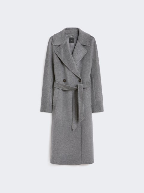 Серое пальто WEEKEND MAX MARA из шерсти: фото - Invogue