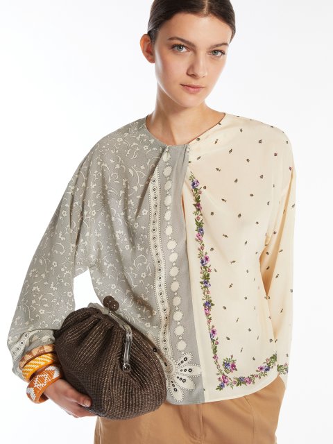 Блуза Weekend Max Mara шовкова з принтом: фото 4 - Invogue