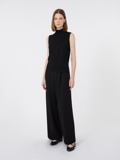 Чорний топ MAX MARA з вовняної пряжі: фото 1 - Invogue