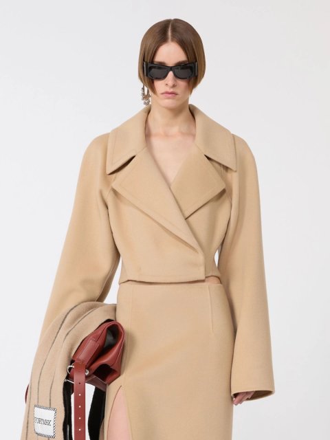Карамельне пальто SPORTMAX з чистої вовни: фото 4 - Invogue