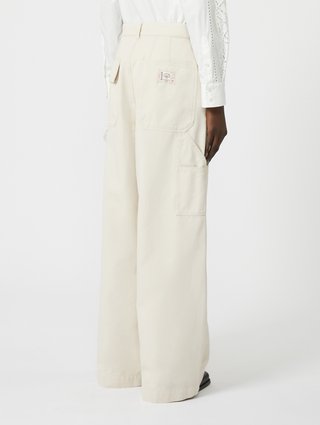 Молочные брюки WEEKEND MAX MARA хлопковые: фото 3 - Invogue