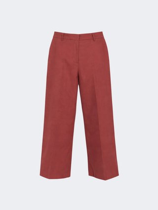 Бордові брюки Weekend Max Mara з бавовни та льону: фото - Invogue