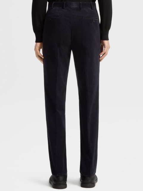 Темно-синие брюки ZEGNA кроя slim: фото 3 - Invogue