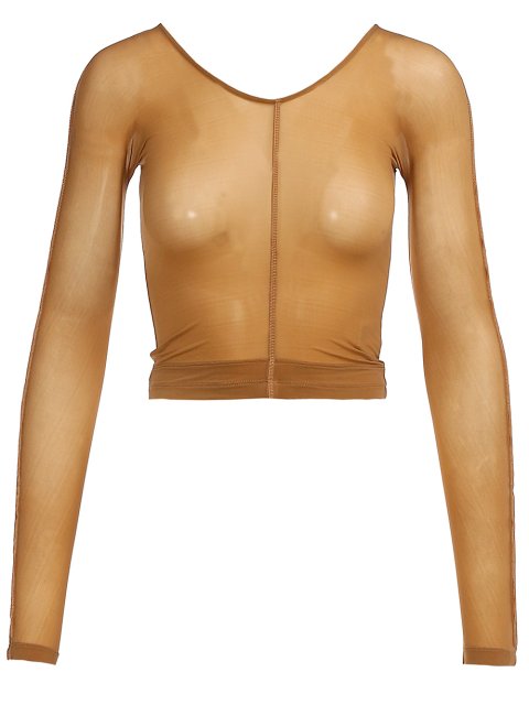 Коричневый топ HELMUT LANG: фото - Invogue