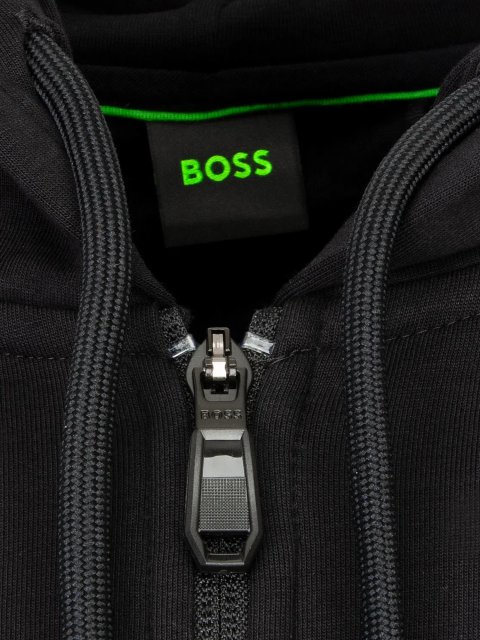 Чорна спортивна кофта BOSS з бавовни та еластану: фото 2 - Invogue
