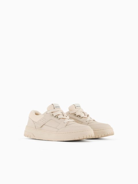 Кремовые кеды EMPORIO ARMANI KIDS из кожи: фото 2 - Invogue