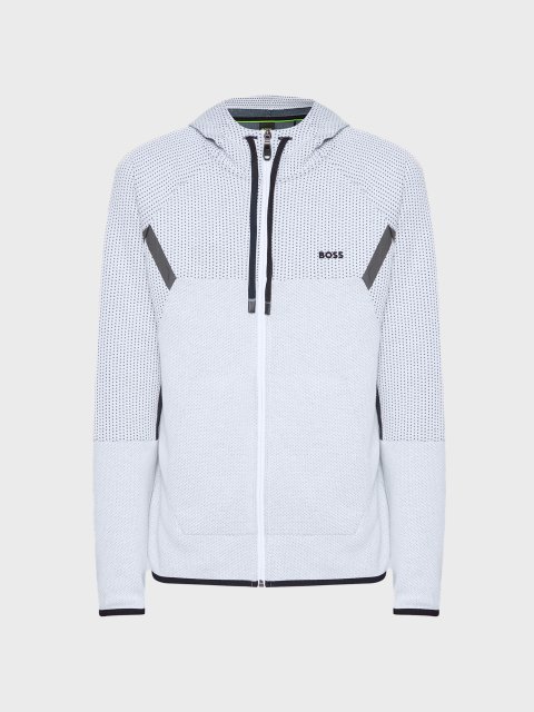 Белое худи BOSS прямого кроя: фото - Invogue