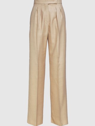 Молочные брюки MAX MARA: фото - Invogue