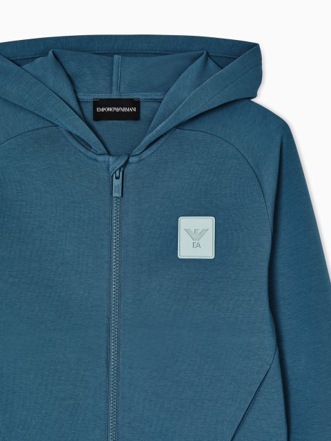 Спортивний костюм із подвійного трикотажу з логотипом Emporio Armani Kids світло-синій: фото 1 - Invogue