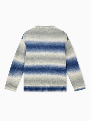 Сине-серый свитер Emporio Armani из хлопка и акрила: фото 2 - Invogue