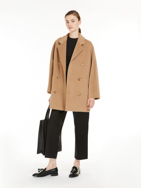 Темно-бежеве пальто Max Mara з вовни та кашеміру: фото 3 - Invogue