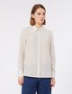Кремова сорочка в смужку Max Mara з шовку: фото 2 - Invogue