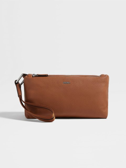 Коричнева сумка ZEGNA зі шкіри: фото - Invogue