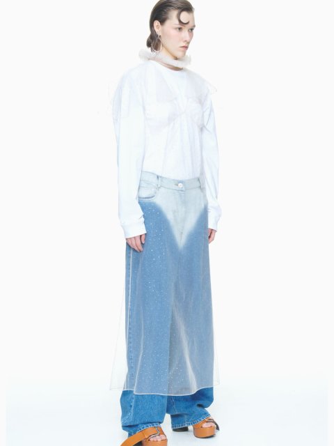 Блакитні  джинси PUSHBUTTON вільного крою: фото 2 - Invogue