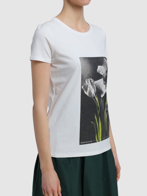 Белая футболка WEEKEND MAX MARA: фото 3 - Invogue