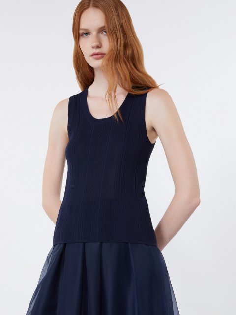 Темно-синя майка Weekend Max Mara: фото 4 - Invogue