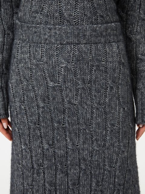 Темно-сіра спідниця MAX MARA з бавовни та альпаки: фото 4 - Invogue