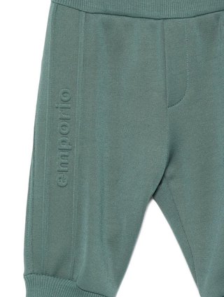 Изумрудная кофта, брюки EMPORIO ARMANI KIDS из хлопка: фото 4 - Invogue