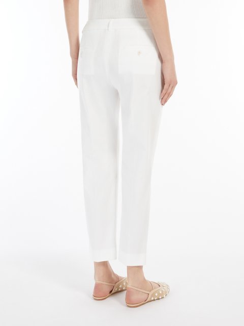 Белые брюки Weekend Max Mara из хлопкового габардина: фото 4 - Invogue