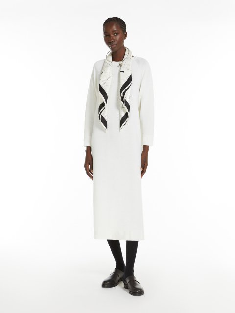 Біла сукня Max Mara з вовняної пряжі: фото 4 - Invogue