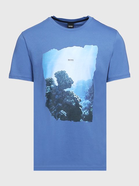 Синяя футболка BOSS: фото - Invogue