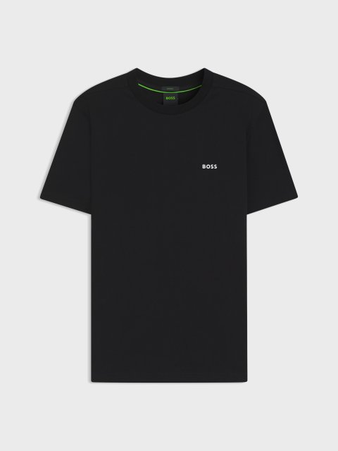 Чёрная футболка BOSS из хлопка: фото - Invogue