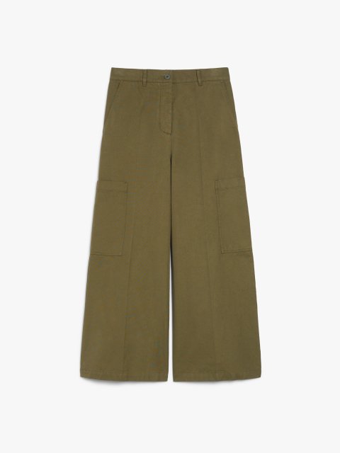 Брюки кольору хакі WEEKEND MAX MARA з накладними кишенями: фото - Invogue
