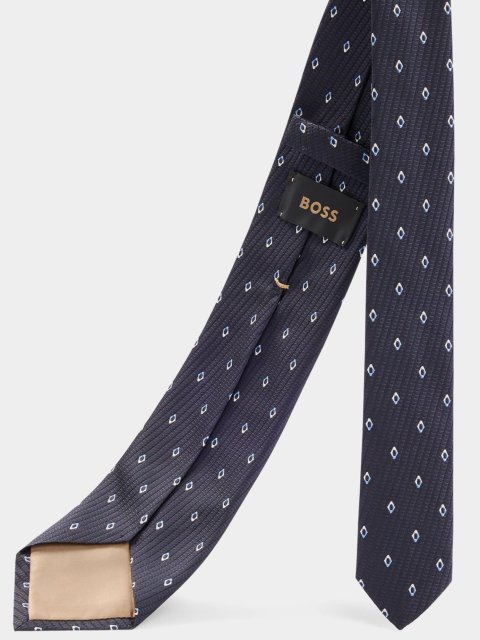 Тёмно-синий галстук BOSS: фото 4 - Invogue