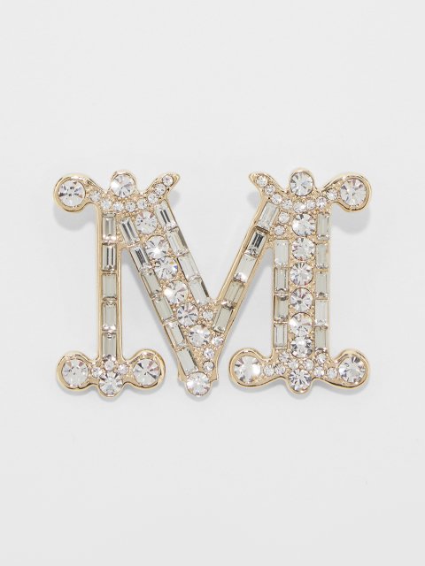 Біла брошка MAX MARA монограма: фото - Invogue