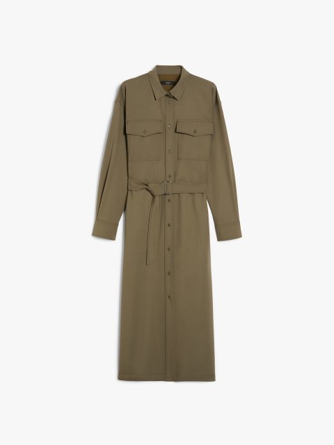 Сукня кольору хакі WEEKEND MAX MARA з суміші вовни: фото - Invogue