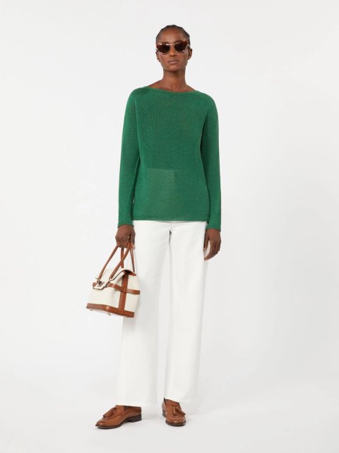 Зелений светр Max Mara з лляної пряжі: фото 1 - Invogue