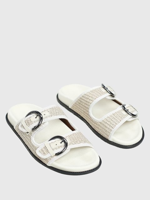 Бежевые шлепанцы WEEKEND MAX MARA: фото 1 - Invogue