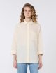 Жовта сорочка у смужку Weekend Max Mara з льону: фото 2 - Invogue