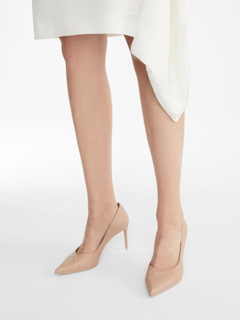 Пудровые туфли MAX MARA из кожи наппа: фото 1 - Invogue