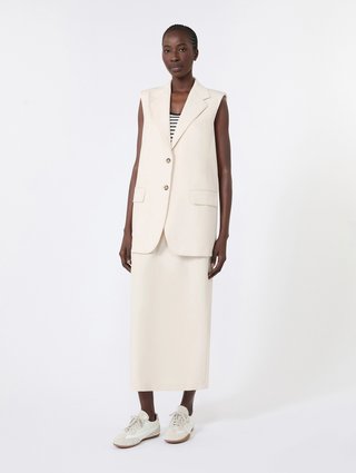 Молочная юбка Weekend Max Mara из лиоцелла и хлопка: фото 2 - Invogue