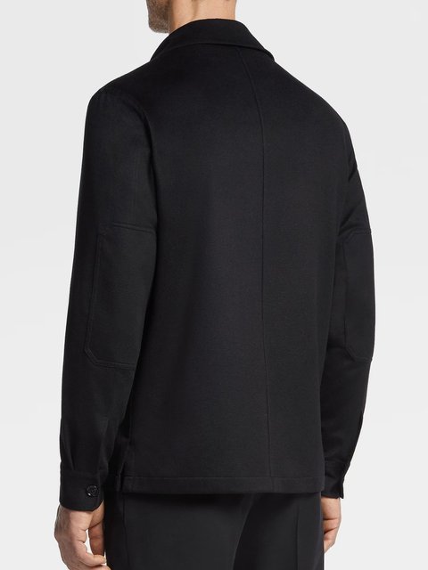 Черная рубашка Zegna из кашемира с нагрудными карманами: фото 2 - Invogue