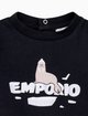 Темно-синя футболка з принтом Emporio Armani з бавовни: фото 2 - Invogue