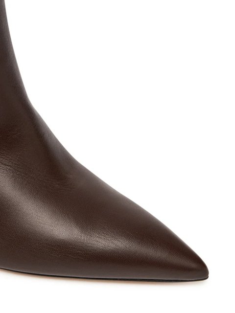 Темно-коричневі ботильйони WEEKEND MAX MARA зі шкіри: фото 3 - Invogue