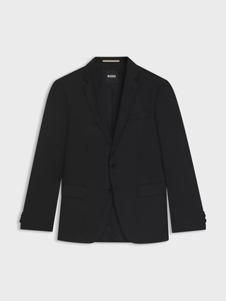 Чёрный жакет BOSS из шерсти зауженного кроя: фото - Invogue